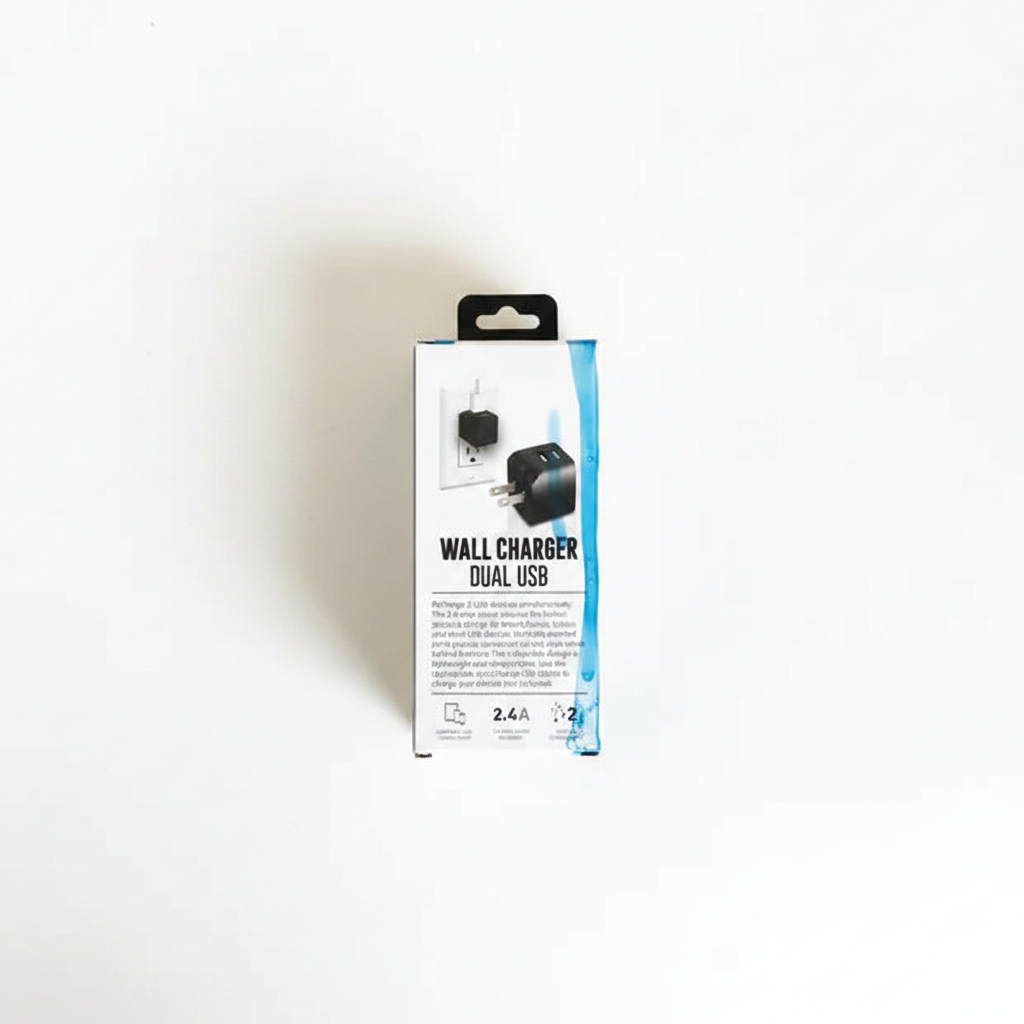 Black Dual Usb Wall Charger