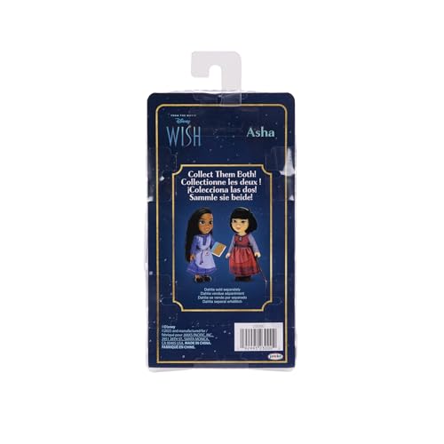 Disney Wish Asha Petite Doll 6 Inches Tall, Pocket Size with Authentic Movie Fashions