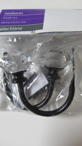 Style Selections 2-Pack Black Iron Finish with Clear Finial Curtain Holdbacks