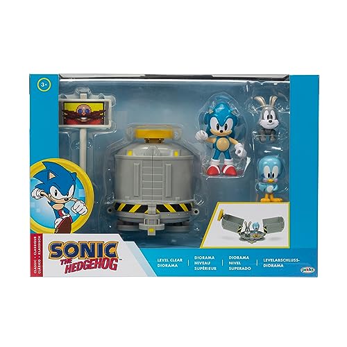 Sonic The Hedgehog 2.5" Level Clear Diorama with Sonic, flicky & Pocky