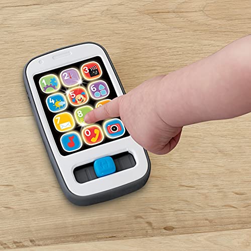 Fisher-Price Baby & Toddler Toy, Laugh & Learn Smart Phone, Gray with Lights & Educational Music for Infants Ages 6+ Months