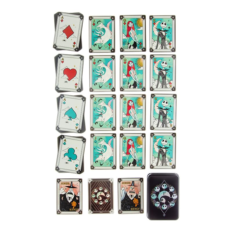 Paladone Nightmare Before Christmas Playing Cards in Collectable Tin - Officially Licensed Disney Merchandise, Standard Deck of 52 Cards with Character Illustrations, Gift for Jack Skellington Fans
