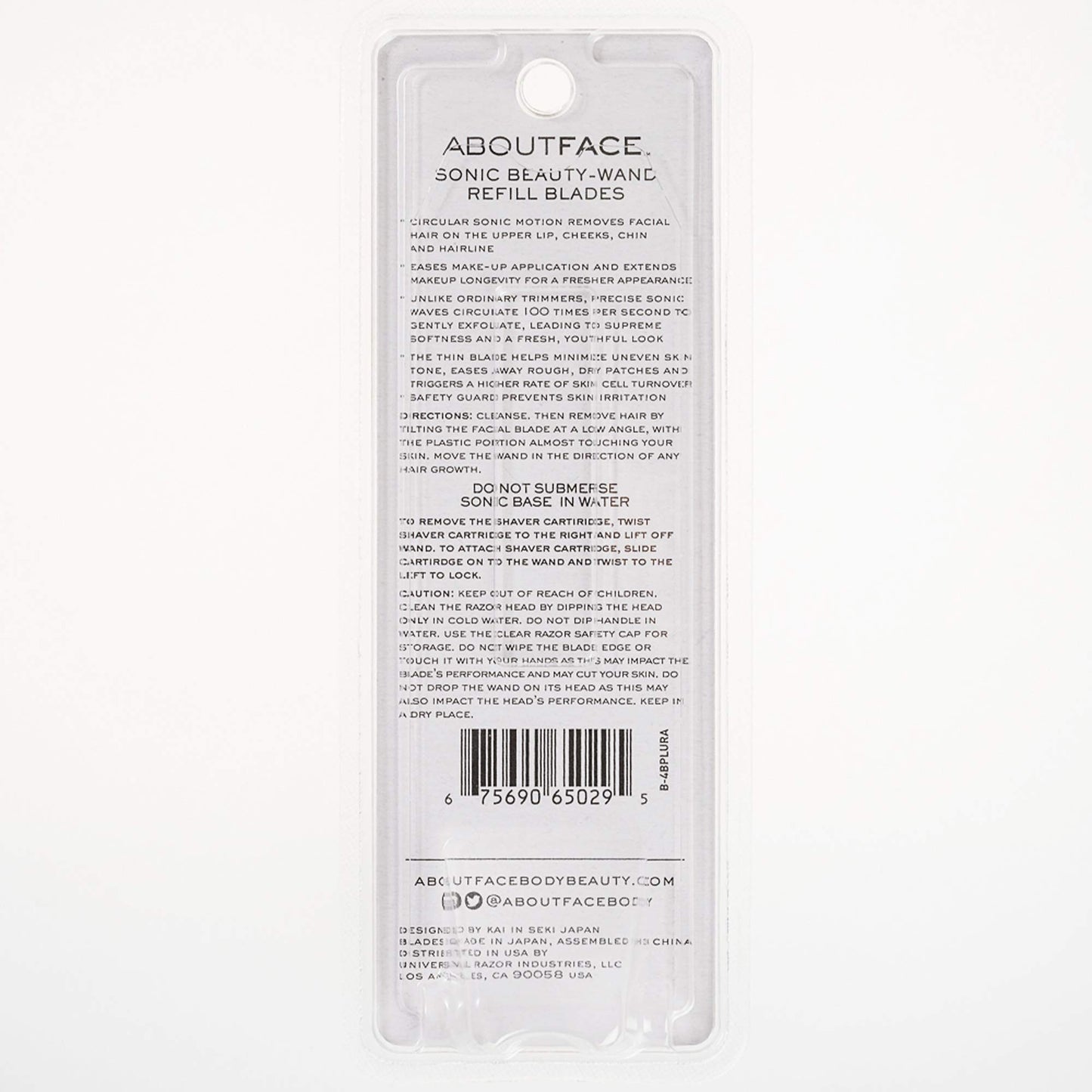 About Face Sonic Beauty-Wand Refill Blades for Exfoliating, 4 Pack – Includes 2 Facial Blades & 2 Brow Blades