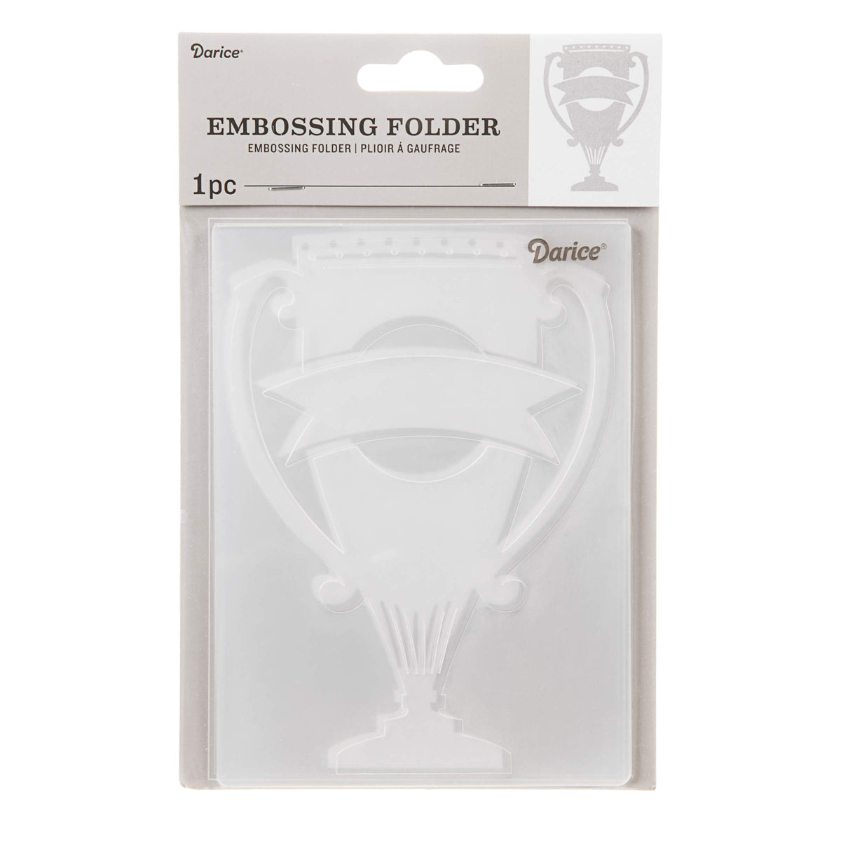 Darice 30032591 Trophy Embossing Folder Party Supplies, 4.25 x 5.75", Clear