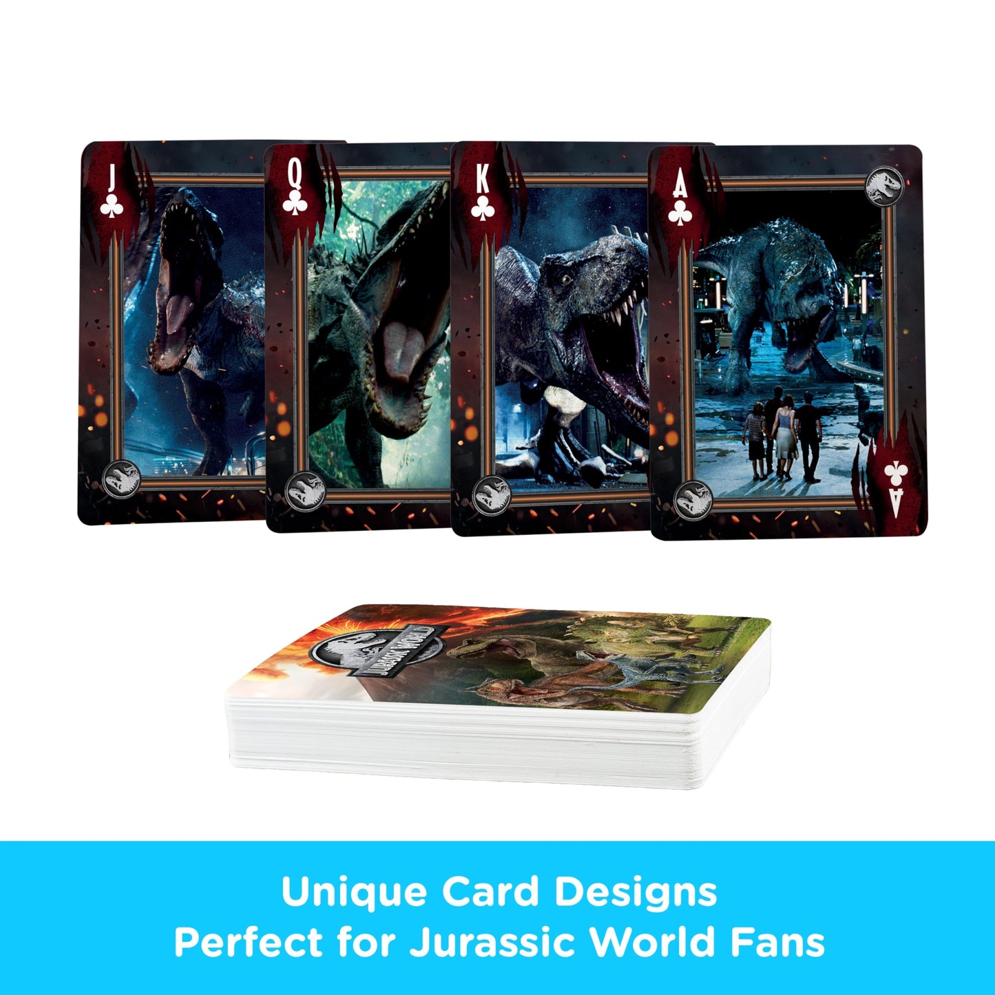 AQUARIUS Jurassic World Playing Cards – Jurassic World Themed Deck of Cards for Your Favorite Card Games - Officially Licensed Jurassic World Merchandise & Collectibles