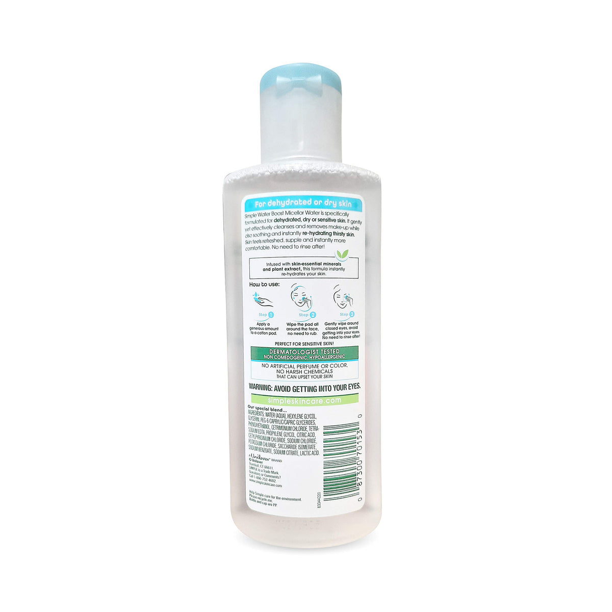 Simple Water Boost Micellar Cleansing Water for Sensitive Skin, 6.7 Fluid Ounce