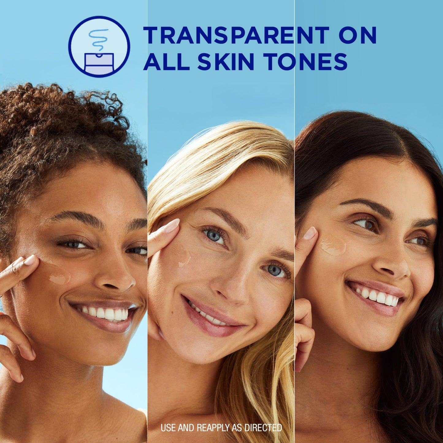 Coppertone Every Tone Invisible Finish Hydrating UV Defense Face Sunscreen SPF 60+ with Ceramides, Lightweight, Blends in Clear Sunscreen for All Skin Tones, 1.7 Fl Oz Pump Bottle