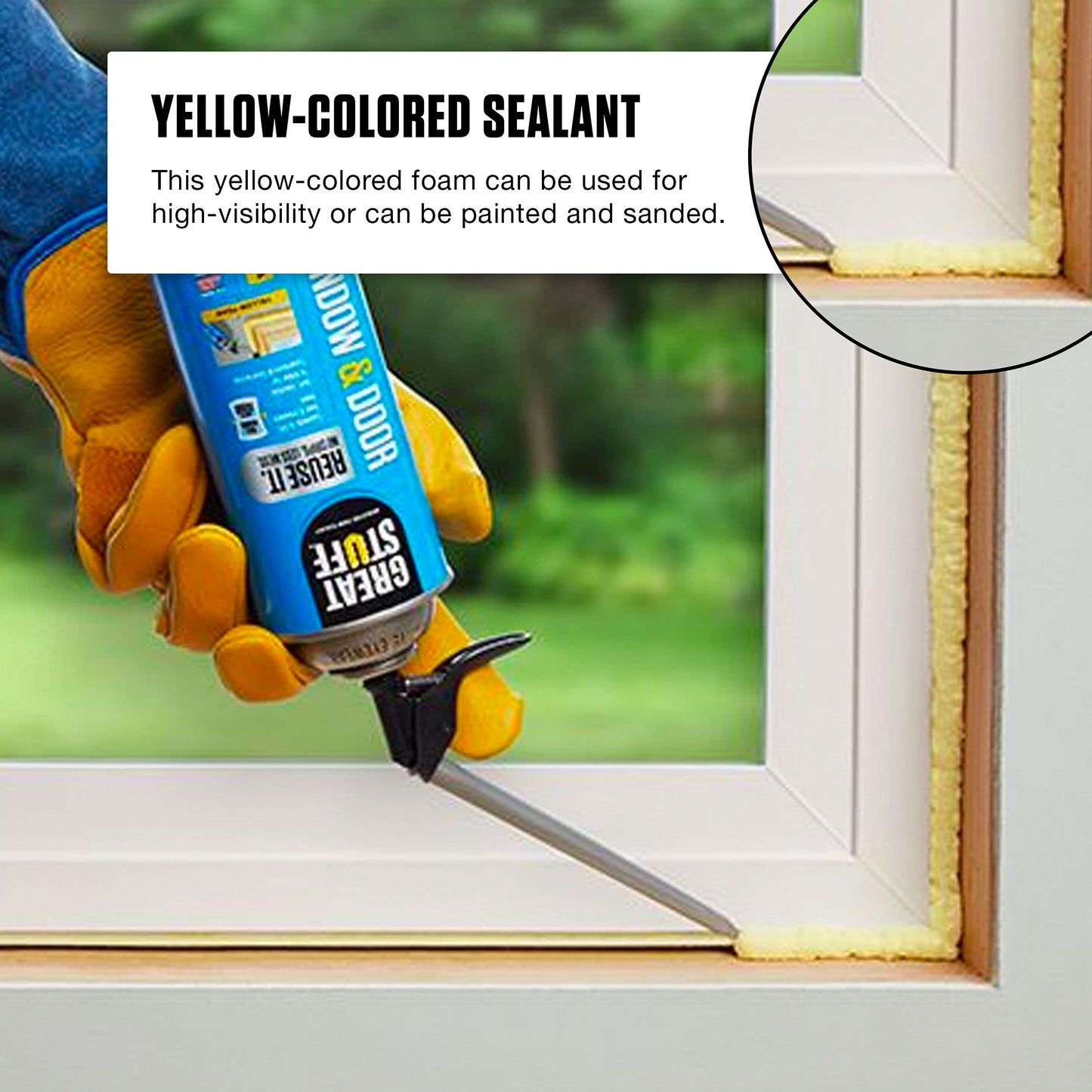 Great Stuff 99108862 Smart Dispenser Window & Door, Yellow 12 Oz.