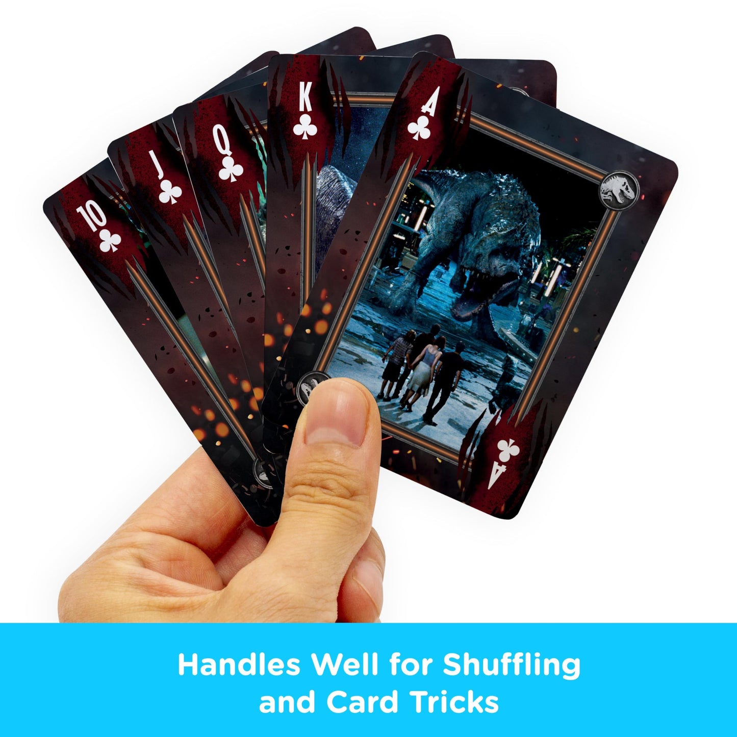 AQUARIUS Jurassic World Playing Cards – Jurassic World Themed Deck of Cards for Your Favorite Card Games - Officially Licensed Jurassic World Merchandise & Collectibles