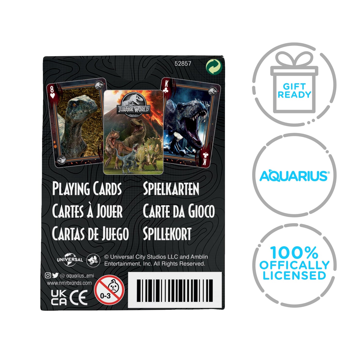 AQUARIUS Jurassic World Playing Cards – Jurassic World Themed Deck of Cards for Your Favorite Card Games - Officially Licensed Jurassic World Merchandise & Collectibles