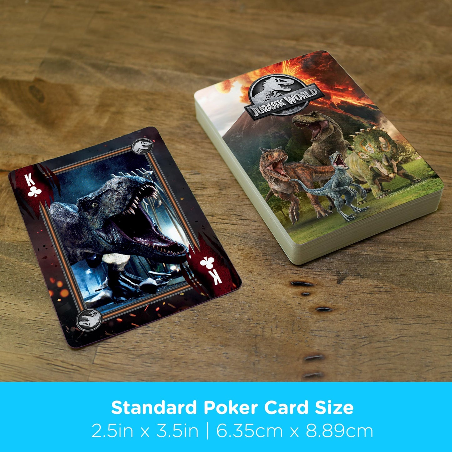 AQUARIUS Jurassic World Playing Cards – Jurassic World Themed Deck of Cards for Your Favorite Card Games - Officially Licensed Jurassic World Merchandise & Collectibles