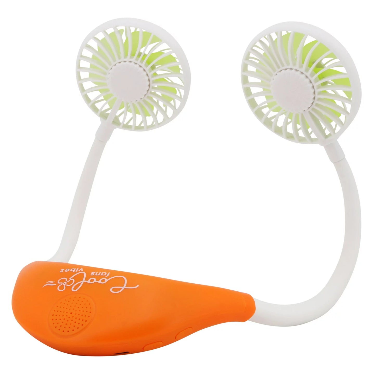 Banzai Cool Fans Sound Vibes Orange Wearable Light-up Hand Fan Bluetooth Teens Adults, 14+, Unisex