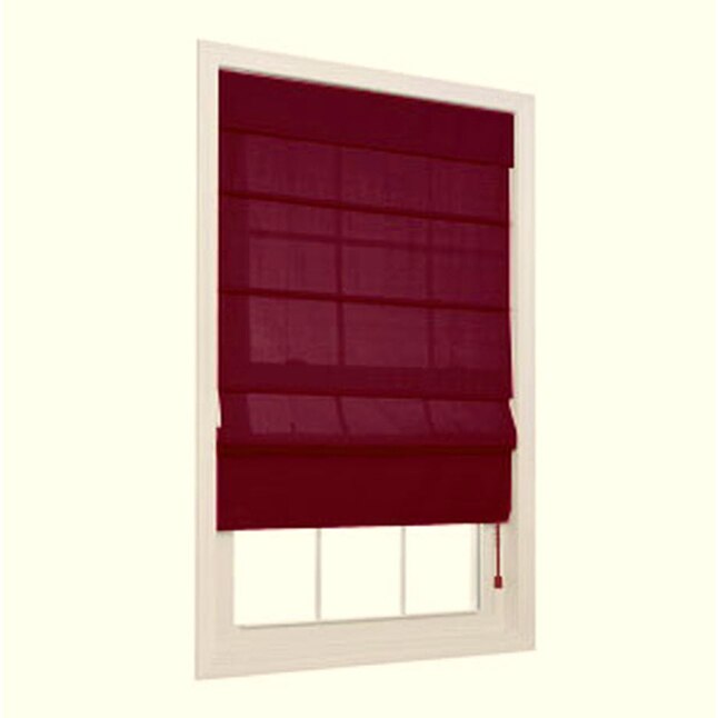 allen + roth 23-in Light Filtering Corded Fabric Roman Shade