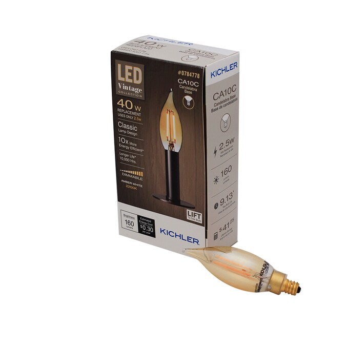 Kichler 40-Watt EQ Amber Dimmable Light Bulb - Realmdrop Shop