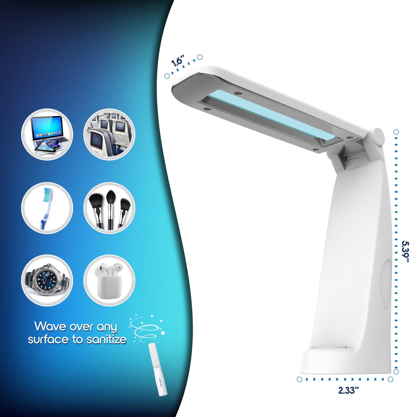 PhoneSpa Convenient, Portable, and Foldable UV-C Light Sanitizer That’s USB Chargeable for Home, Car, or Travel Purposes EPA Est. 96641-CHN-001