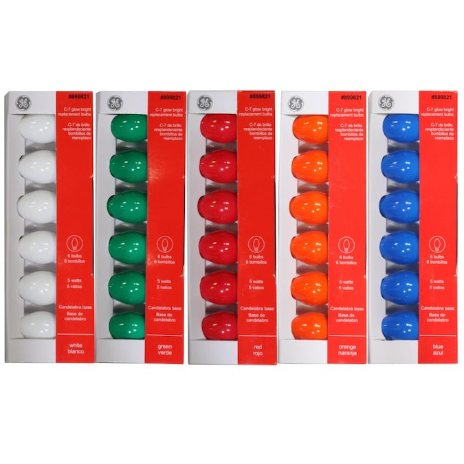 GE String-A-Long Assorted Incandescent C7 Assorted String Light Bulbs - Realmdrop Shop