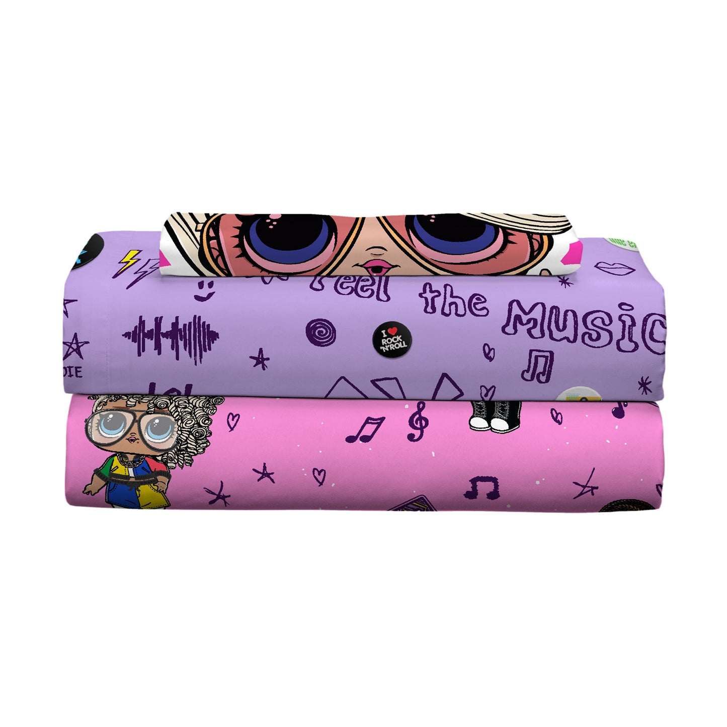 LOL Surprise Kids Twin Sheet Set, Purple and Pink, MGA