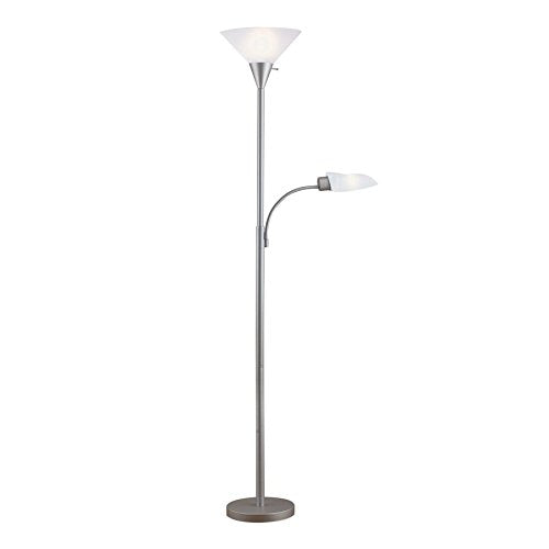 Portfolio 2-Light Energy Star Silver Torchiere