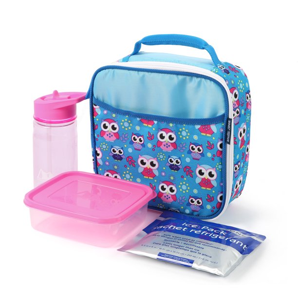Arctic Zone Insulated Lunch Box w Container Water Bottle ice pack Pink Blue  teal