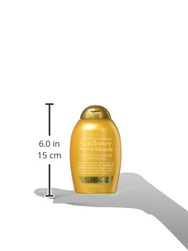OGX Hydrate & Color Reviving + Sunflower Shimmering Blonde Conditioner with UVA/UVB Sun-Filters, 13 Ounce