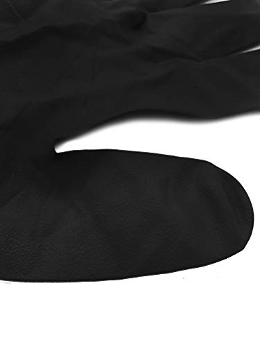 Colortrak Reusable Powder Free Latex Gloves, 20 Count, Multi-Use, Lightweight Latex, Textured Finish, Black Color Hides Stains, Reusable to Reduce Waste, Medium