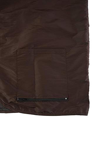 A Size Above Big & Tall Vented Mesh Back Barber Vest, Chocolate Brown / BLACK, STYLE 2218