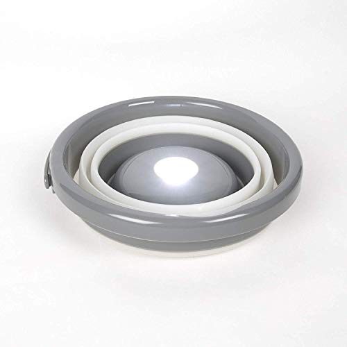 NEBO 5-Liter Collapsible Flashlight Bucket: 200 Lumen Removable Magnetic Puck Light Works Great as a Flood Light and Spot Light; Use it for Camping, Fishing, Emergencies, Halloween 6667 Brite Bucket