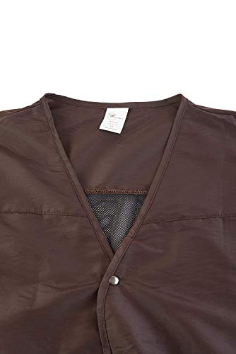 A Size Above Big & Tall Vented Mesh Back Barber Vest, Chocolate Brown / BLACK, STYLE 2218