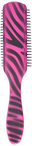 Denman D3 Zebra Striped Wild Hair Brushes, Pink