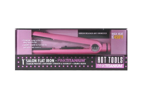 Hot Tools HPK12 PINK TITANIUM Salon Titanium Flat Iron 1 Inch