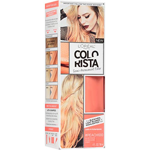 L'Oréal Paris Colorista Semi-Permanent Hair Color for Light Bleached or Blondes, Peach