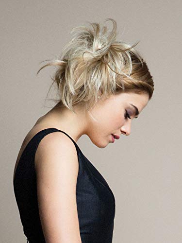 Twirl Ups Updo Color Dark Blonde - Revlon Hairpiece Overall Length 8" Straight Style Synthetic Attached Comb Clip Around Bun Pedazo de cabello