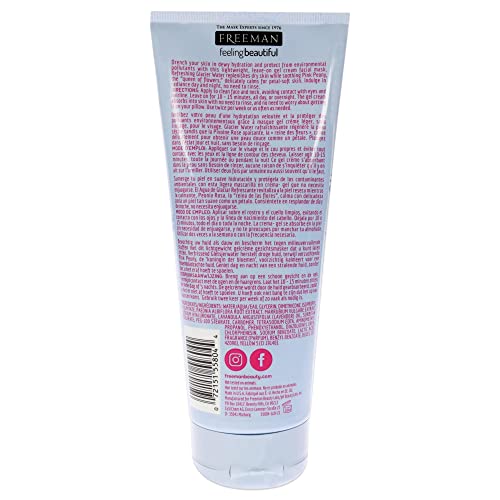 Glacier Water and Pink Peony Hydrating Anti Pollution Gel Cream Mask by Freeman, 6 Oz (Pack of 1)