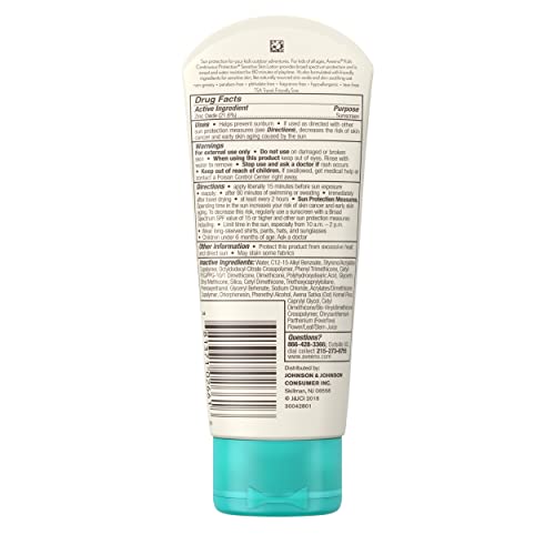 Aveeno Kids Continuous Protection Zinc Oxide Mineral Sunscreen Lotion for Children's Sensitive Skin