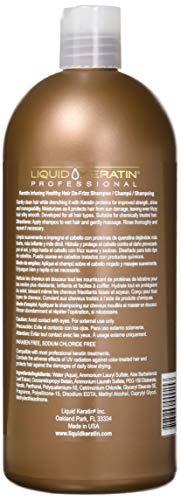 Liquid Keratin Professional Keratin Infusing Healthy Hair De-Frizz Shampoo, 33 Fluid Ounce