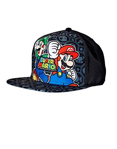 Bioword Character Graphic Boy Baseball Hat Youth Size-One Size with Easy-Close Fastener (Super Mario)