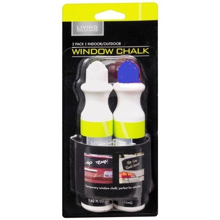 2 Pack Indoor/Outdoor Window Chalk - White and Blue - Vehicles, Cars, Autos