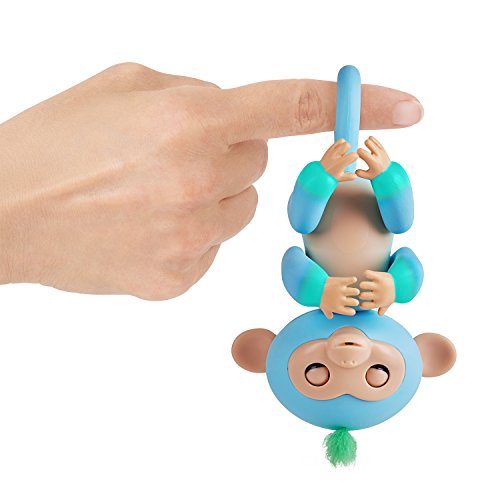 Fingerlings 2Tone Monkey - Charlie (Blue with Green Accents) - Interactive Baby Pet