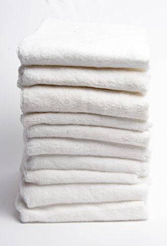 Fromm Softees Microfiber Towels – 10 Pack – Fast Drying Towel for Hair, Hands, Face – Use at Home, Salon, Spa, Barber, as Car Cleaning Rag – 16” x 29”, Extra Durable & Absorbent, White, 45048