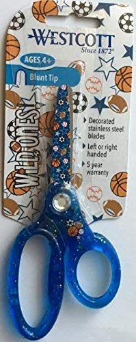 Westcott Wild Ones Blunt-tipped Glitter Scissors, Blue