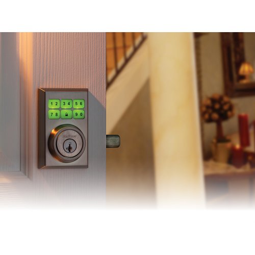 Kwikset 909 Contemporary SmartCode Electronic Deadbolt featuring SmartKey in Satin Nickel - Realmdrop Shop