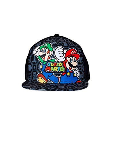 Bioword Character Graphic Boy Baseball Hat Youth Size-One Size with Easy-Close Fastener (Super Mario)