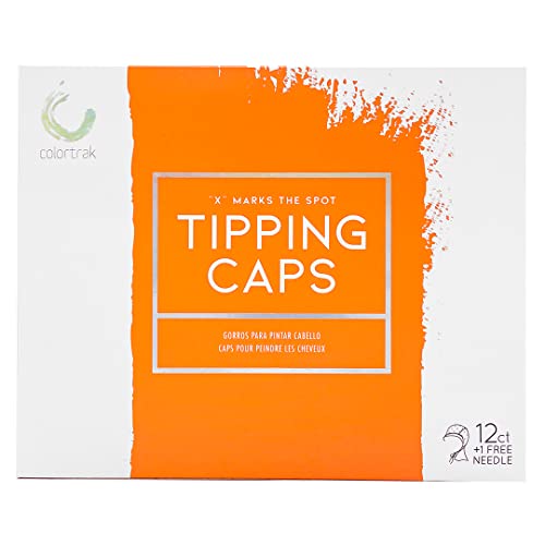 Colortrak 12 Disposable Hair Dyeing Caps with 1 Needle Kit for Tipping, Color and Highlighting, Lined Cap with Neck Protector Minimizes Color Bleeding, Pull-Out Visor Protects Face, Flap Protects Skin