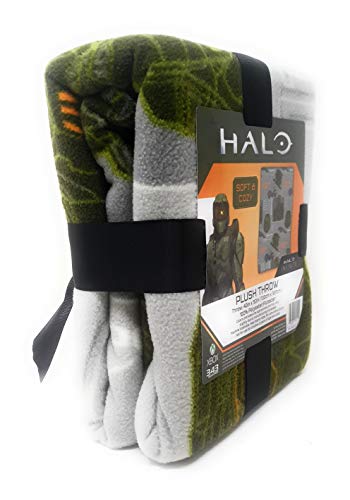 Halo Infinite Throw Blankets 40 x 50 inches Grey Plush Throw Soft and Cozy Gamer Blanket Great Gift or Travel Blanket - Realmdrop Shop