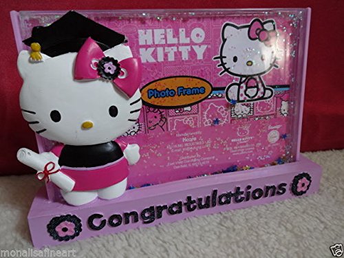 Hello Kitty Graduation "Congratulations" Picture Frame Waterball - Holds a 4" x 6" Photo