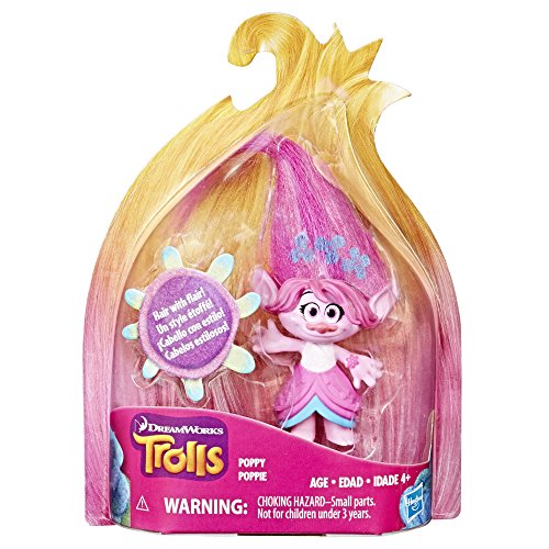 DreamWorks Trolls Poppy Hair Collectible Figure with Printed Hair