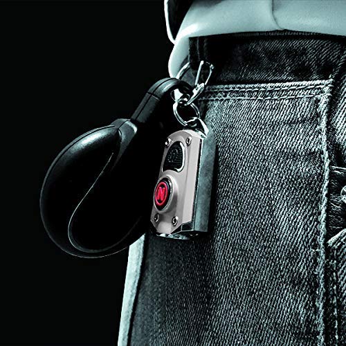 NEBO 400-Lumen Key Chain Flashlight: Features 6 Unique Light Modes, Including 400 Lumen Turbo Mode and 3 LED Color Options; Easily Secured via Necklace, Lanyard or Keyring – MYCRO 6714 (Silver)