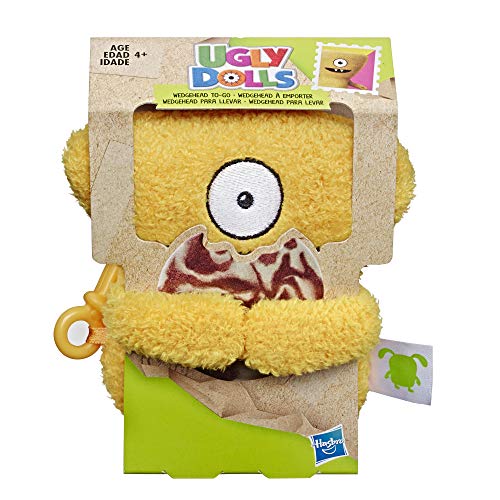 Hasbro Uglydolls Wedgehead to-Go Stuffed Plush Toy with Clip, 5" Tall - Realmdrop Shop