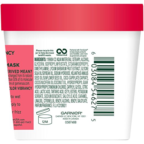 Garnier Fructis Color Vibrancy Treat 1 Minute Hair Mask with Goji Extract and Boost Collagen, 3.4 Ounce