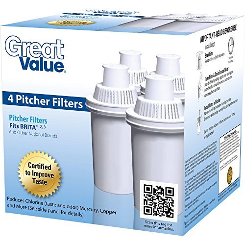 Great Value Universal Pitcher Replacement Filter, 4 Pack - Realmdrop Shop